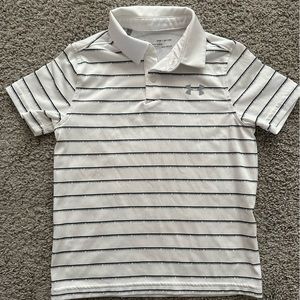 Under Armour Boys Polo YSM- White and gray